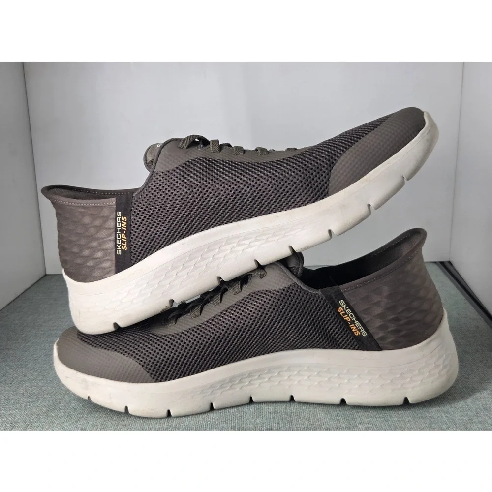 Skechers Slip-Ins GOwalk Flex Brown Comfort Shoes 216324 Mens 14
